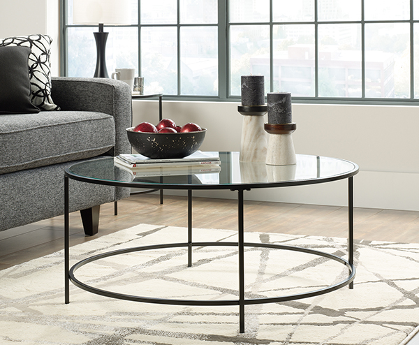 Bàn trà mặt kính khung sắt