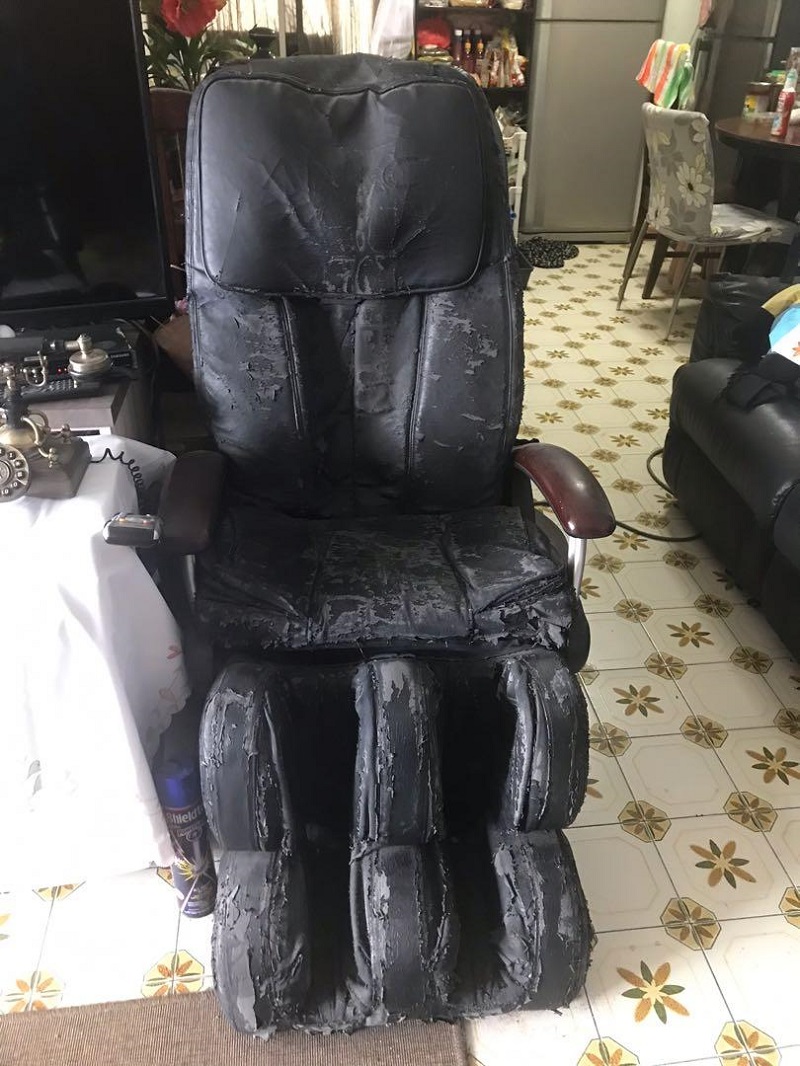 Thay da ghế massage